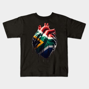 South African Flag Heart Kids T-Shirt